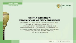 Portfolio Committee on Communications and Digital Technologies 22 October 2024 [upl. by Orpah]