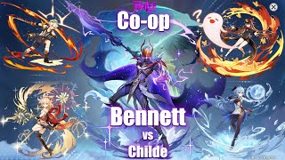 Random coop Bennett Ganyu Hu Tao amp Yoimiya vs Childe [upl. by Schinica]