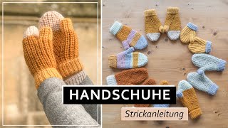 Handschuhe stricken im Halbpatent  Magic Loop erklärt [upl. by Suiradel154]