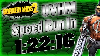 Borderlands 2  UVHM Solo Speed Run In 12216 [upl. by Ianteen]