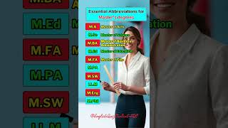 Essential Abbreviations for Master’s Degrees You Need to Know education foryou shorts english [upl. by Ised]