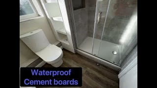 Bathroom renovation waterproofing with cement boards [upl. by Garreth839]