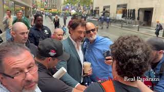 Javier Bardem signs autographs while leaving the Today Show [upl. by Solraced]