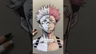 Manga vs anime  the manga side shorts tiktok art challenge lainahsart [upl. by Aidroc]