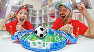 Father amp Son PLAY TABLE TOP SOCCER Ultimate Goal Duel [upl. by Nnayrb802]