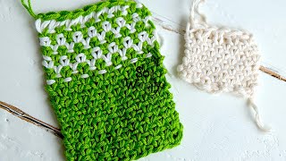 How to knit the Linen stitch in one or two colors two rows only  So Woolly [upl. by Eloc]