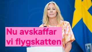 Nu avskaffar vi flygskatten – presskonferens med SD och regeringen [upl. by Llenil]