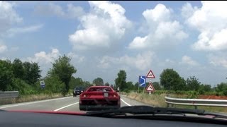 Chasing a Ferrari 288 GTO in a 360 Spider through Maranello Italy May 22 2012  1080p HD [upl. by Yrovi]