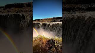 Dettifoss waterfall with rainbow soothing sound of massive water flow Iceland 🇮🇸 [upl. by Eintihw]