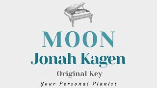 Moon  Jonah Kagen Original Key Karaoke  Piano Instrumental Cover with Lyrics [upl. by Hescock478]