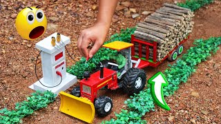 diy mini tractor full trolley fruits loaded  science project SaneCreator2 [upl. by Ellimak]