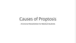 Causes Of Proptosis  For Medical Students [upl. by Colman]