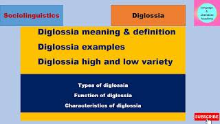 Diglossia Types of diglossia language and literature academy [upl. by Aderfla]