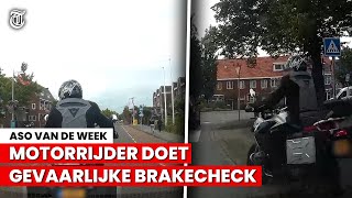 Voordringer op motorrijder haalt idiote actie uit [upl. by Edana413]