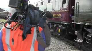 The Olympic Flame boards Scots Guardsman at the National Railway Museum [upl. by Elbertina]