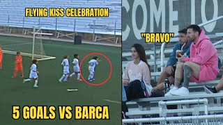 Messis Reaction to his son Mateos 5 Goals vs Barcelona 😳😍  Inter Miami  Thiago Messi  Antonella [upl. by Porta224]