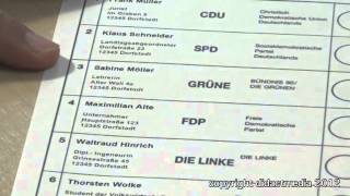 Bundestagswahl  Stimmzettel Erst und Zweitstimme [upl. by Anelah427]