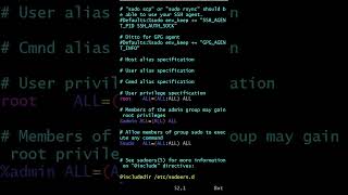 linux sudoers coding linux linuxtutorials linuxcommandlinetutorial ubuntu sysadmin [upl. by Ainala]