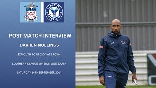 POST MATCH INTERVIEW Darren Mullings gives an honest assessment on todays defeat at Exmouth [upl. by Adnat]