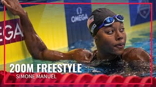 Simone Manuel Wins by 01 in an Exciting 200M Freestyle  2024 TYR Pro Swim Series Westmont [upl. by Kimber762]