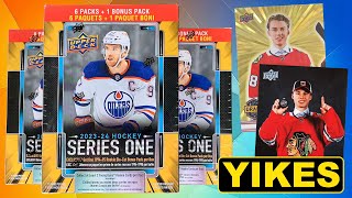 THE MOST DRAMATIC DECLINE I HAVE EVER SEEN  202324 Upper Deck Series 1 Hockey Retail Mega Boxes x3 [upl. by Stinson]