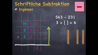 M3  Schriftliche Subtraktion I ergänzen ohne Übertrag Einführung [upl. by Carmelle]