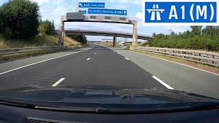 Driving in the UK  A1M Motorway  J41 M62  Ferrybridge  J43 M1  Micklefield [upl. by Ellenar]