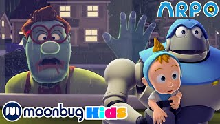 Arpo The Robot  Halloween Special  Run For Your Life  Moonbug Kids TV Shows  Full Episodes [upl. by Sola]