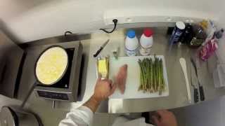 SChablis recipe 009 Seabass and asparagus milk [upl. by Howzell906]