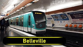 Metro Station Belleville  Paris 🇫🇷  Walkthrough 🚶 [upl. by Chaim]