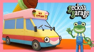 Ice Cream Truck Videos For Children  Geckos Garage  Truck Cartoons [upl. by Nodgnal391]