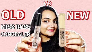 MISS ROSE CONCEALER  COMPARING NEW VS OLD PACKAGING [upl. by Attennot587]