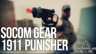 Socom Gear 1911 Punisher Airsoft Gas Blowback Pistol  AirSplat On Demand [upl. by Penrose]