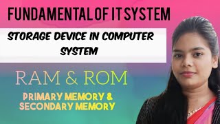 Types of Memory  Primary Memory Secondary Memory RAM ampRom  Computer [upl. by Vittorio154]