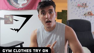 GYMSHARK haul and try on  arrival 5quot shorts react drop arm tank [upl. by Izaak]