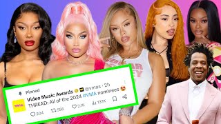 ‼️VMAs SNUB Nicki Minaj Megan amp Latto get multiple nominations JT amp Lil Uzi relationship Ice Spic [upl. by Aurilia994]