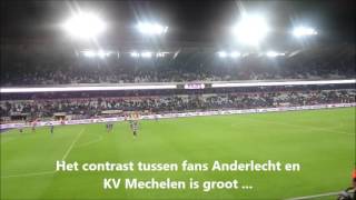 Fans of RSC Anderlecht and KV Mechelen after the craziest game ever with three missed penaltys [upl. by Idrahs]