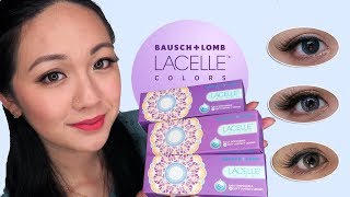 BAUSCH amp LOMB LACELLE COLORS  Try On and Reviews [upl. by Roana]