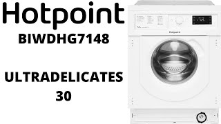 Hotpoint BIWDHG7148 Integrated Washer Dryer  12 Ultradelicates 30 [upl. by Cock355]