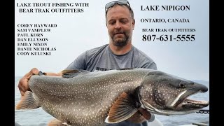 Lake Trout Fishing Lake Nipigon in Ontario Canada with Bear Trak Outfitters using Down Riggers [upl. by Adrianna]