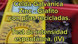 Celda Galvánica ZincGrafito en sustrato Voltaje espontáneo 6 [upl. by Niltiac]