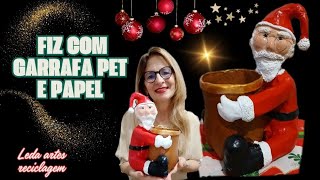 Ideia para o Natal com garrafa pet e papel [upl. by Lyell69]