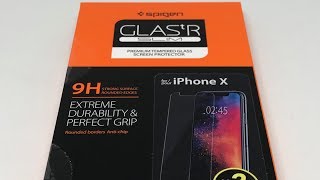 Spigen GLAStR Slim Premium Tempered Glass Screen Protector 2 Pack for iPhone X [upl. by Dlorej]