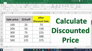 How to calculate discount rate or price in Excel Calculate Percentage Discount in Excel  discount [upl. by Kcirderf936]