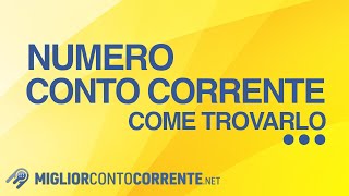 Numero conto corrente come trovarlo [upl. by Claudetta]