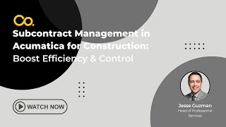 Acumatica Demo Subcontract Management in Acumatica for Construction Boost Efficiency amp Control [upl. by Hyrup]