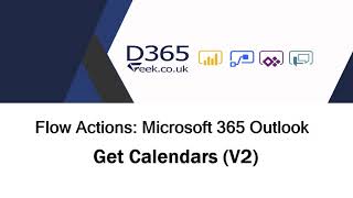 Microsoft 365 Outlook Actions Get Calendars V2 [upl. by Sims]