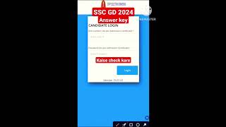 ssc gd answer key 2024 kaise check kare  how to check ssc gd answer key 2024 [upl. by Adlecirg306]