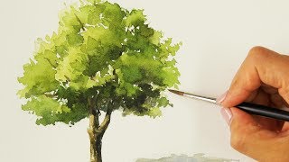 Easy Watercolor Painting  Tree [upl. by Merrili]