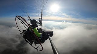 Paramotor cocoon flight above the clouds Lutowe chmury Paralotnia ppg [upl. by Joshua]